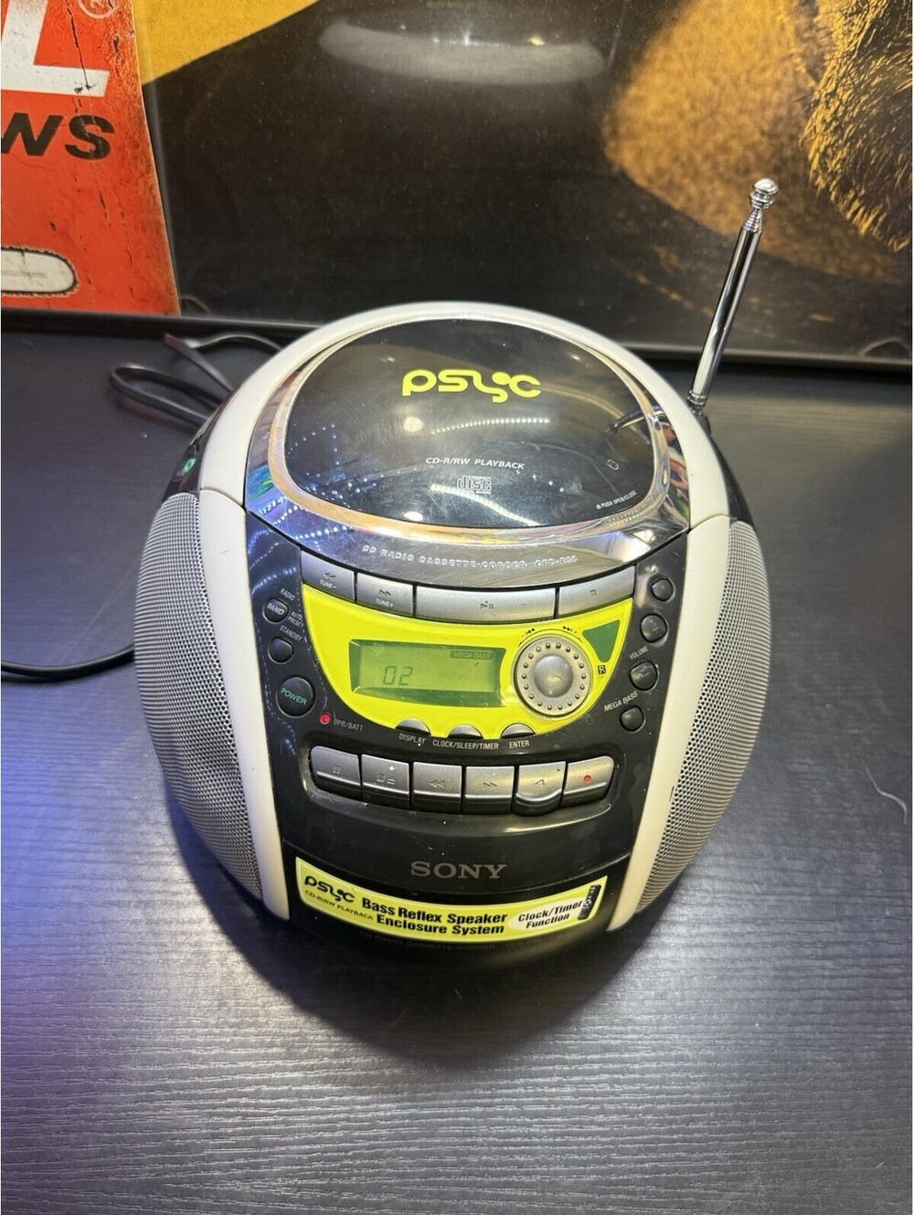 Sony Psyc CFD-E90 CD Cassette AM FM Boombox Mega Bass Radio Tested